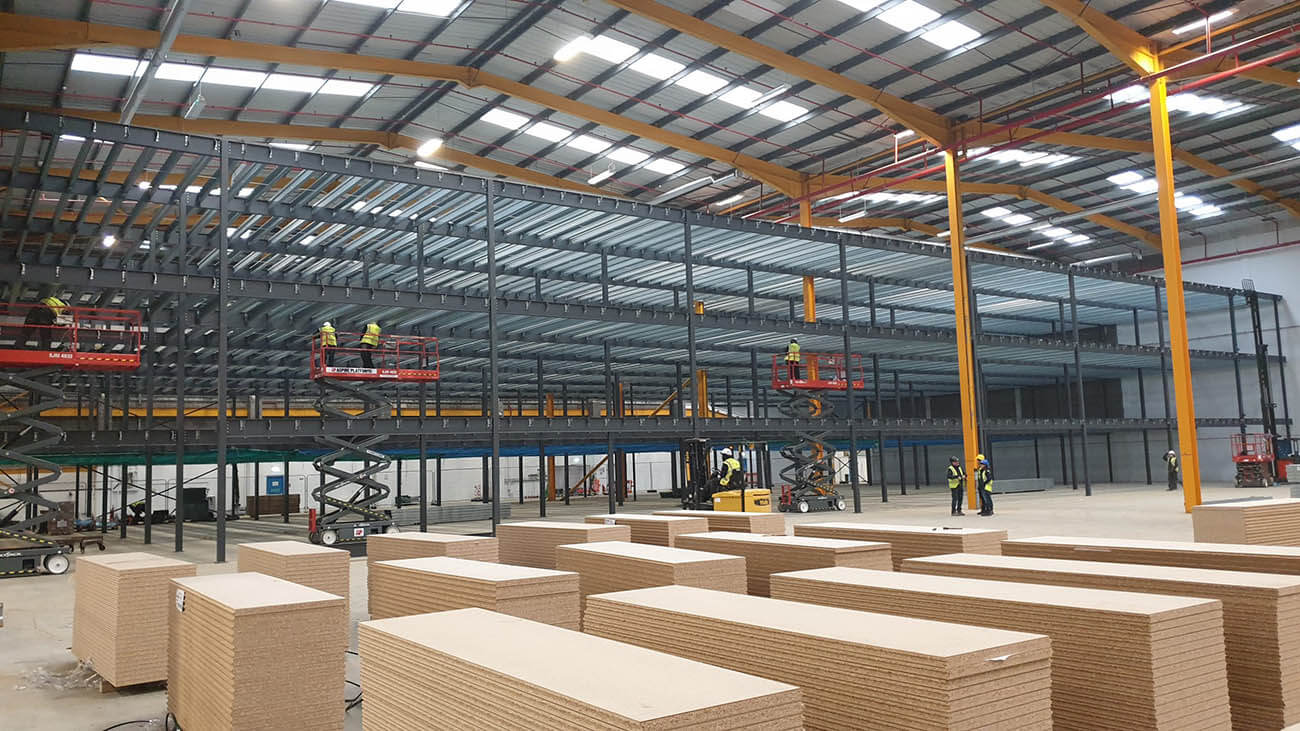 Mezzanine Floors Installed in Warehouse